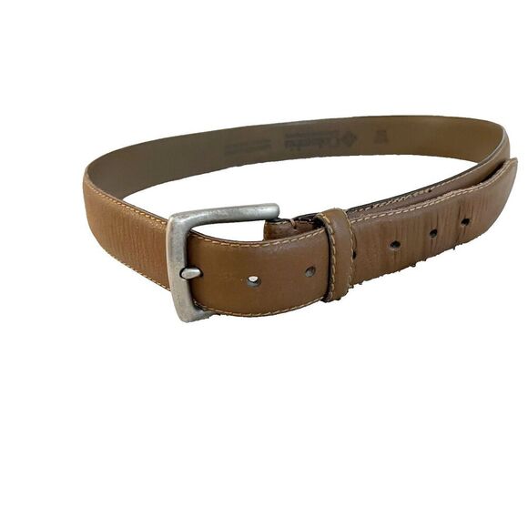 Columbia Mens Brown Dress Belt 36 Leather Adjustable Buckle Casual Classic - Picture 1 of 13